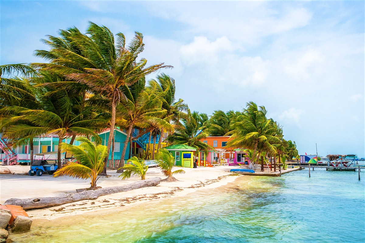 A beach on Caye Caulker, a small island off the coast of Belize